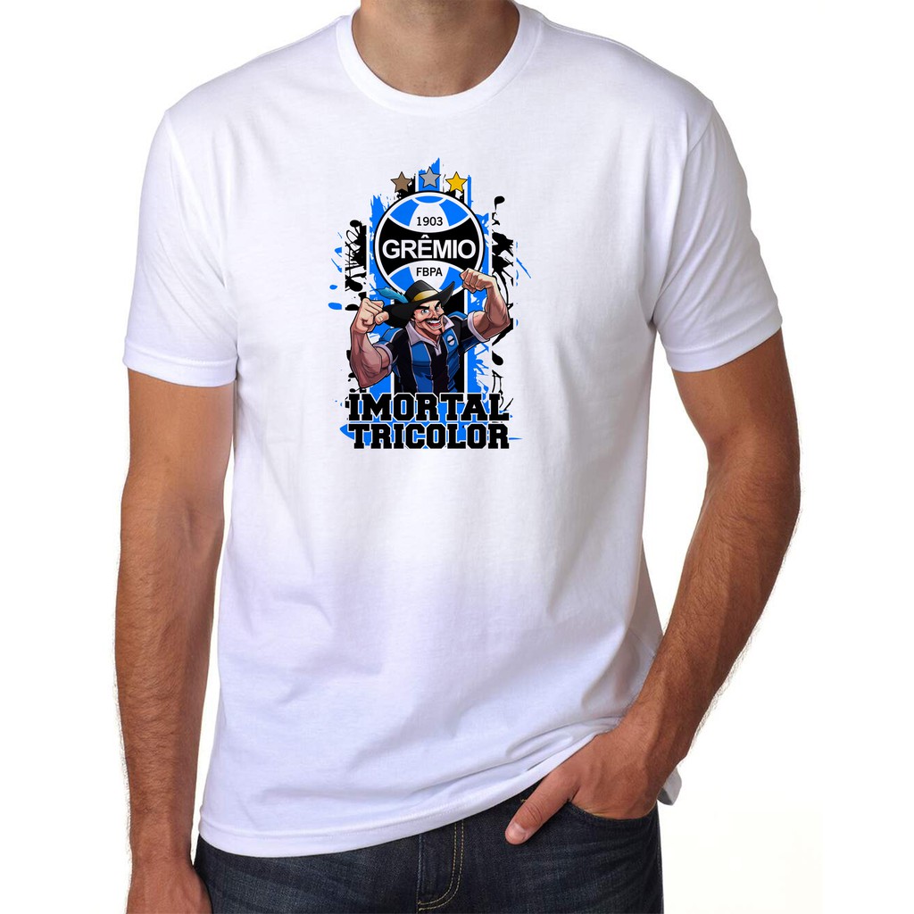 Camiseta Grêmio de Porto Alegre Branca Unissex – T-Shirt Adulto e Infantil para Fãs do Clube
