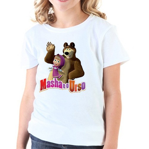 Camiseta Masha e o Urso Infantil branca diversos tamanhos / Infantil / desenho animado / Masha /