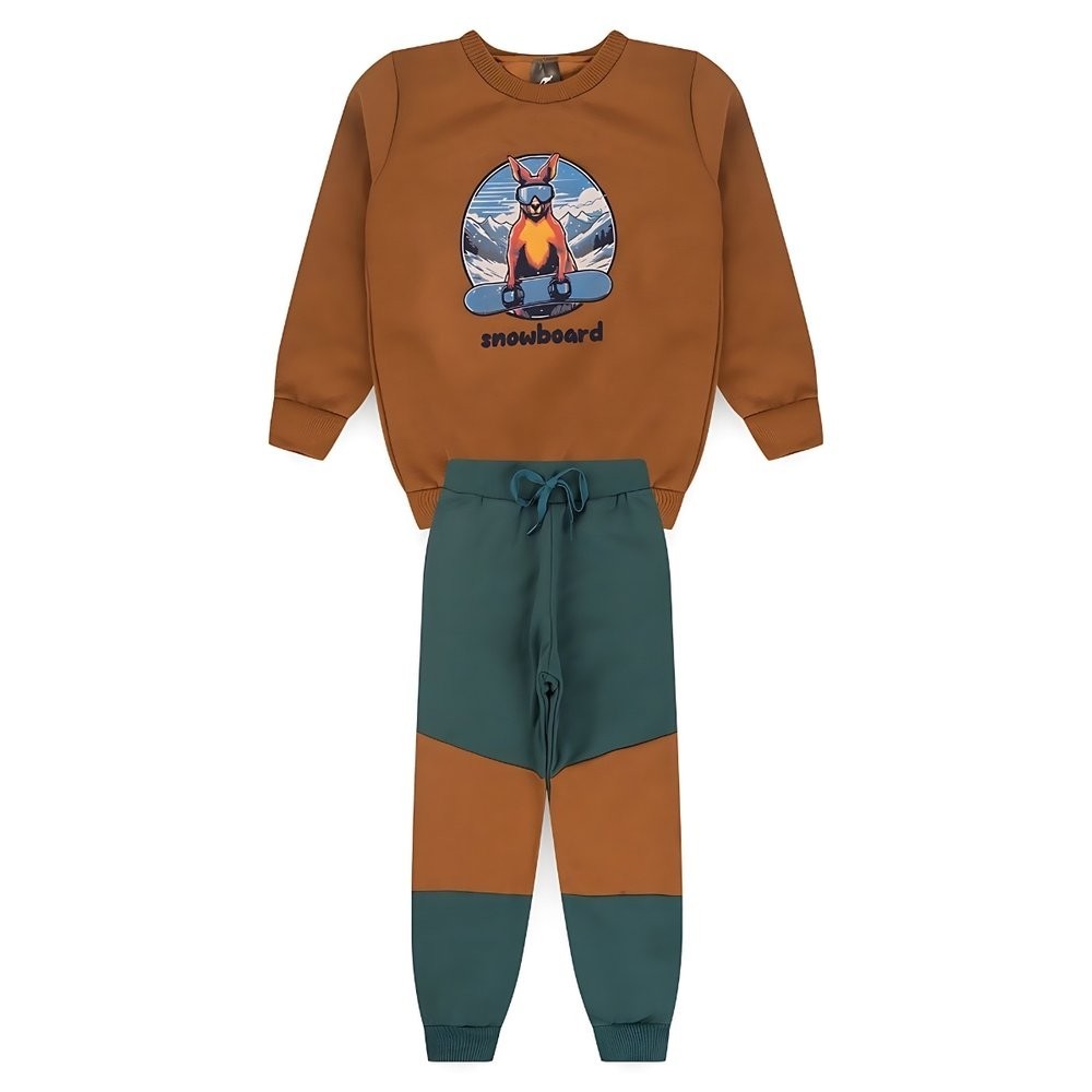 Conjunto Infantil Menino Moleton Inverno Snowboard Kangulu