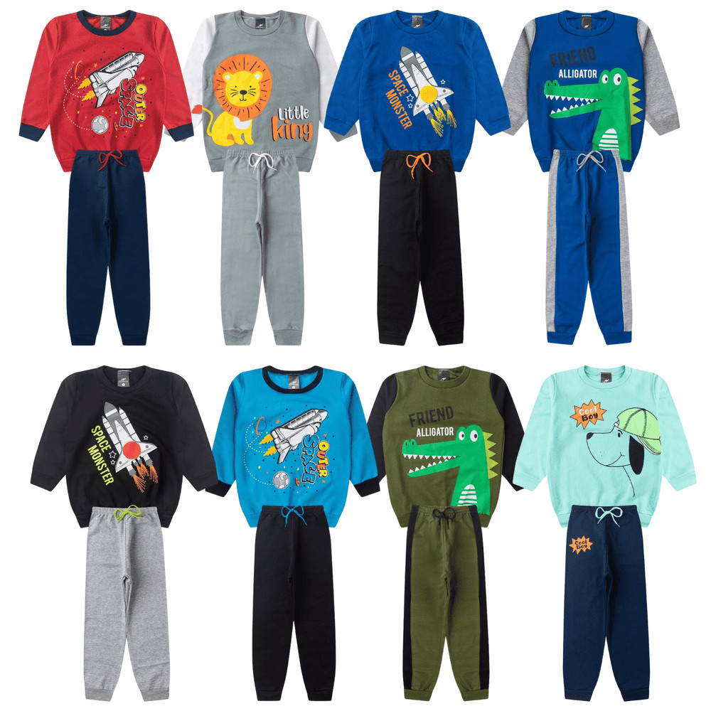 Kit 6 peças de Inverno Menino | Roupa Infantil Quentinha | Tamanhos 1 a 12 Anos