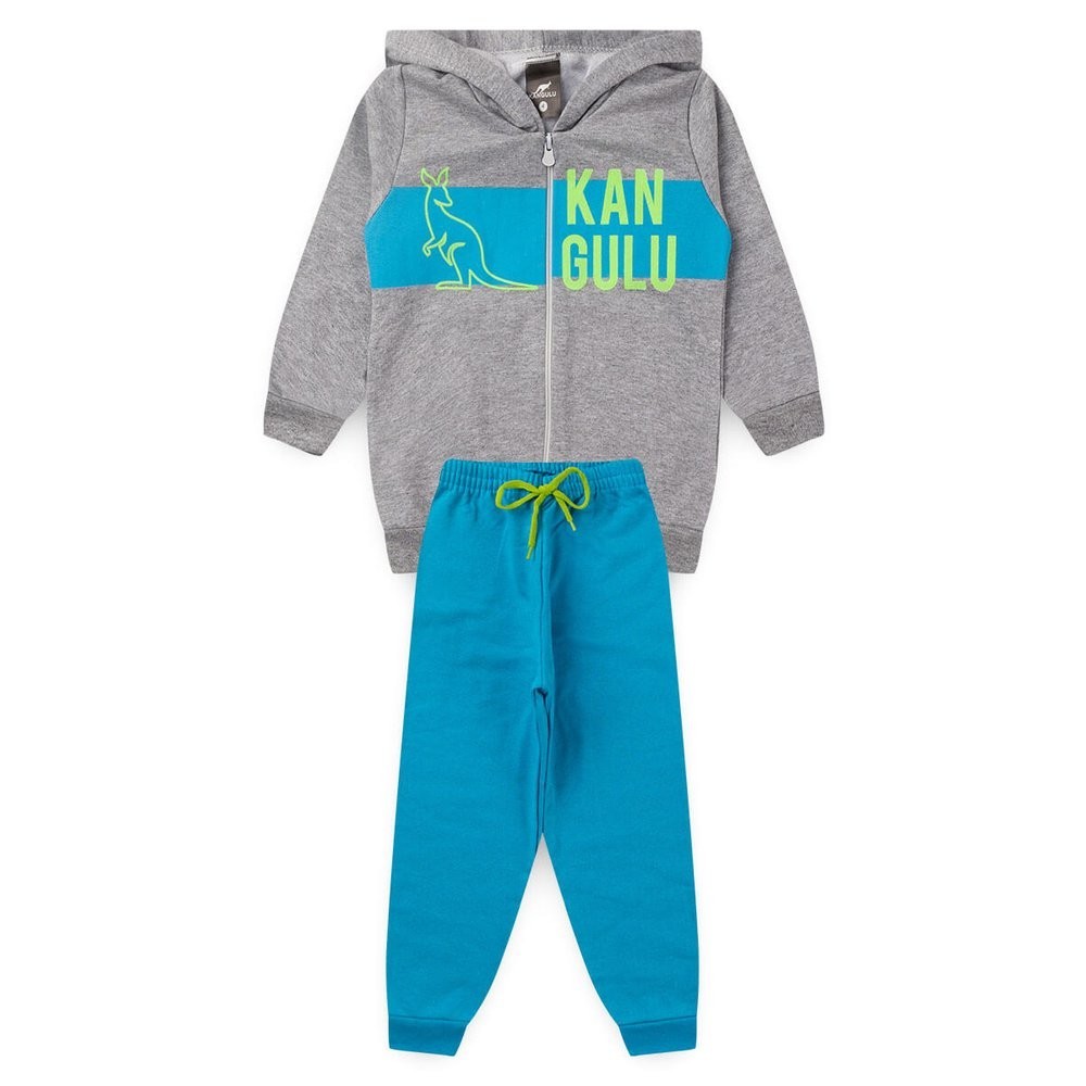 Conjunto Infantil Menino Moleton Inverno Básico Kangulu Promoção Atacado