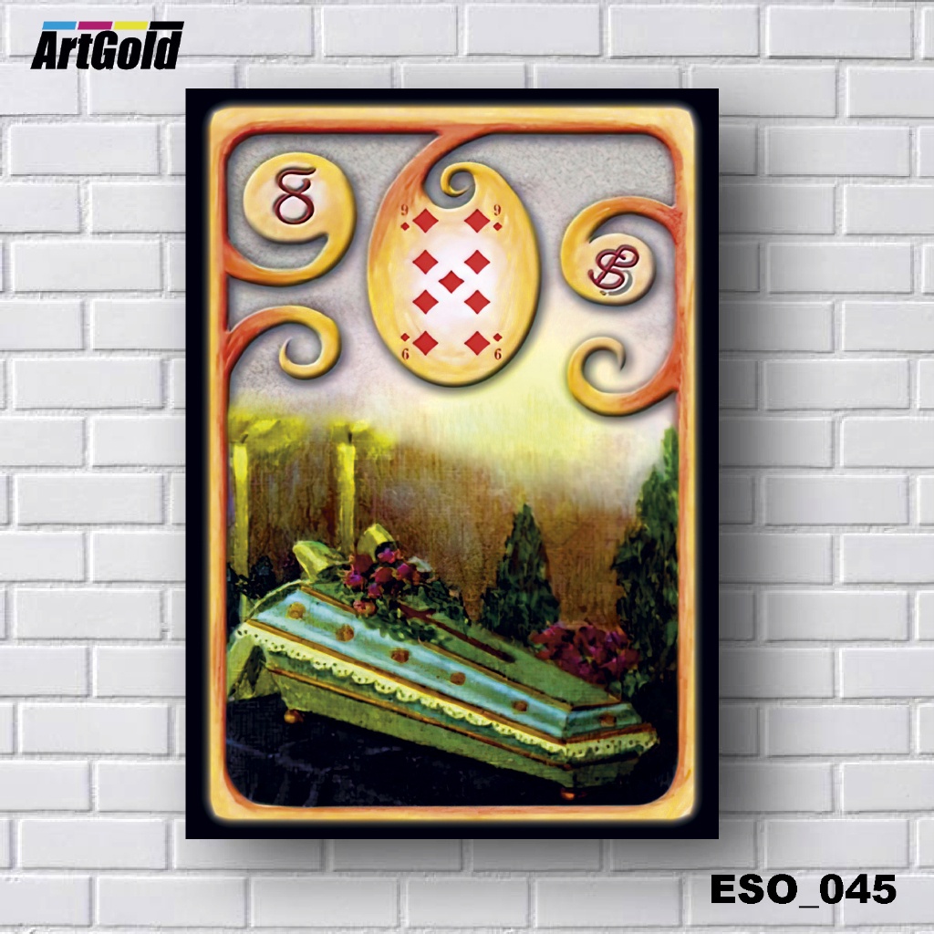 Placas Quadros Decorativos em MDF - Esotérico -  Tarô - Baralho Cigano - Carta 08 O Caixão