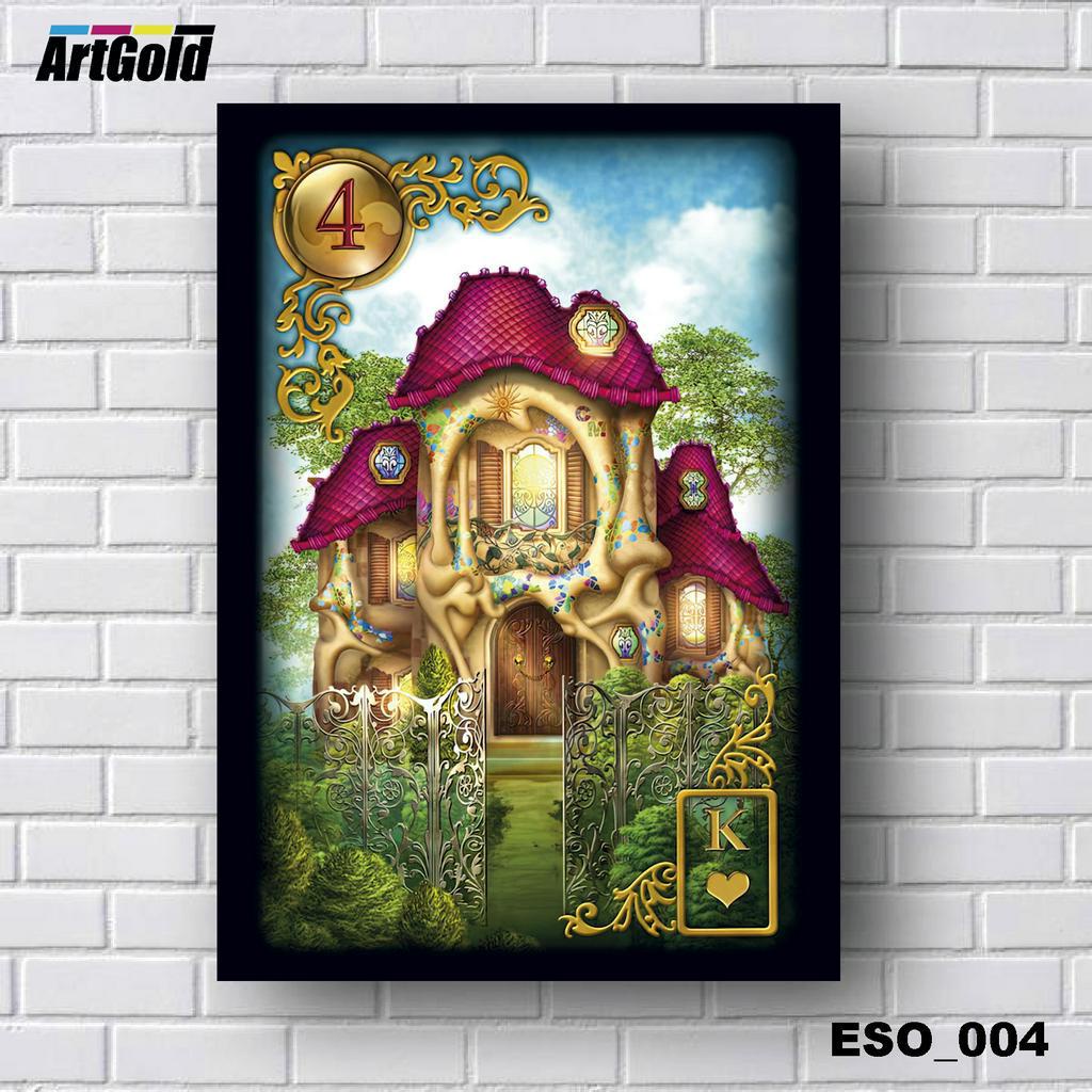 Placas Quadros Decorativos em MDF - Esotérico -  Tarô - Baralho Cigano - Carta 4 A Casa