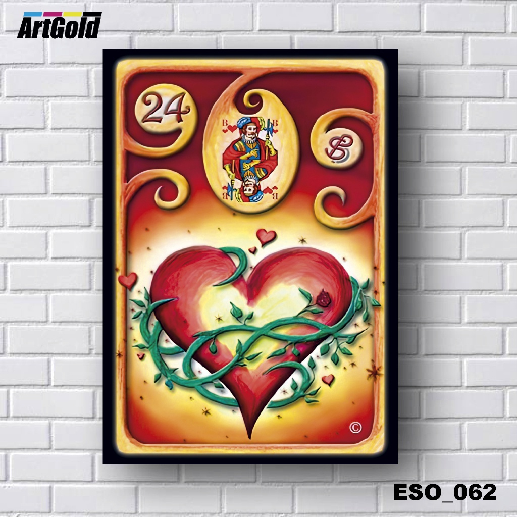 Placas Quadros Decorativos em MDF - Esotérico -  Tarô - Baralho Cigano - Carta 24 O Coração