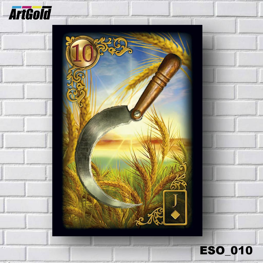 Placas Quadros Decorativos em MDF - Esotérico -  Tarô - Baralho Cigano - Carta 10 Foice