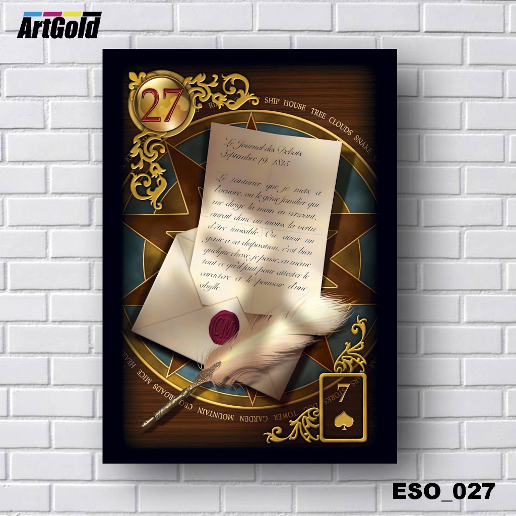 Placas Quadros Decorativos em MDF - Esotérico -  Tarô - Baralho Cigano - Carta 27 A Carta