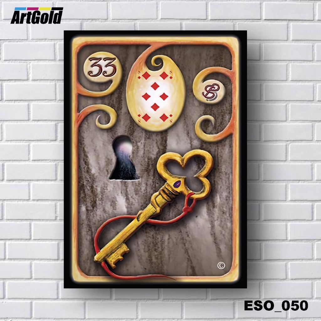 Placas Quadros Decorativos em MDF - Esotérico -  Tarô - Baralho Cigano - Carta 33 A Chave