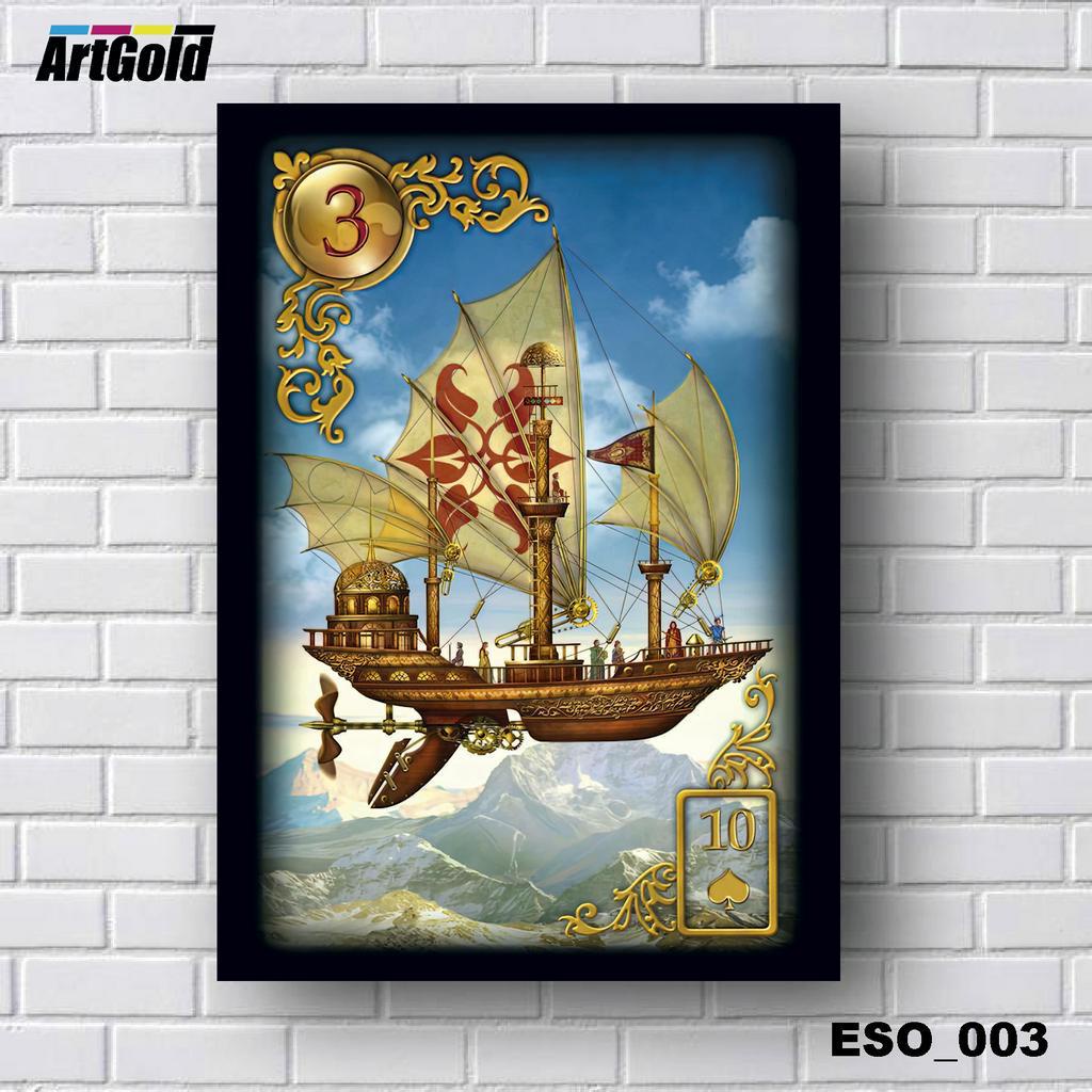 Placas Quadros Decorativos em MDF - Esotérico -  Tarô - Baralho Cigano - Carta 3 O Navio