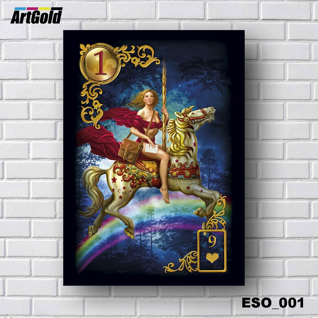 Placas Quadros Decorativos em MDF - Esotérico -  Tarô - Baralho Cigano - Carta 1 Cavaleiro