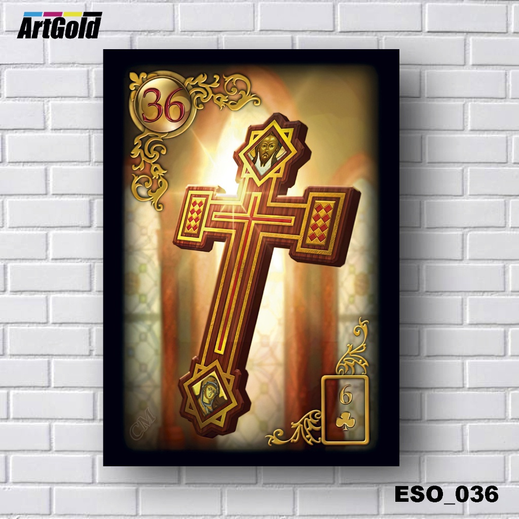 Placas Quadros Decorativos em MDF - Esotérico -  Tarô - Baralho Cigano - Carta 36 A Cruz