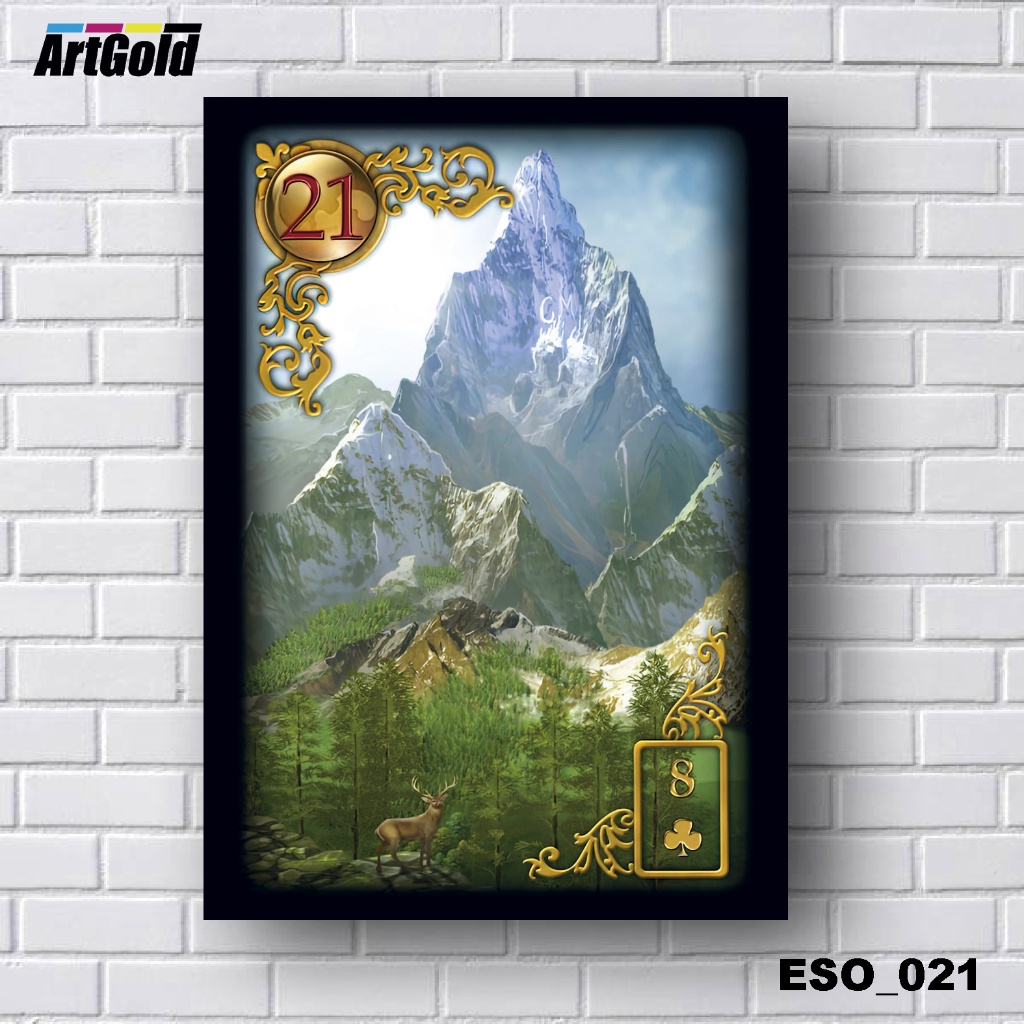 Placas Quadros Decorativos em MDF - Esotérico -  Tarô - Baralho Cigano - Carta 21 A Montanha