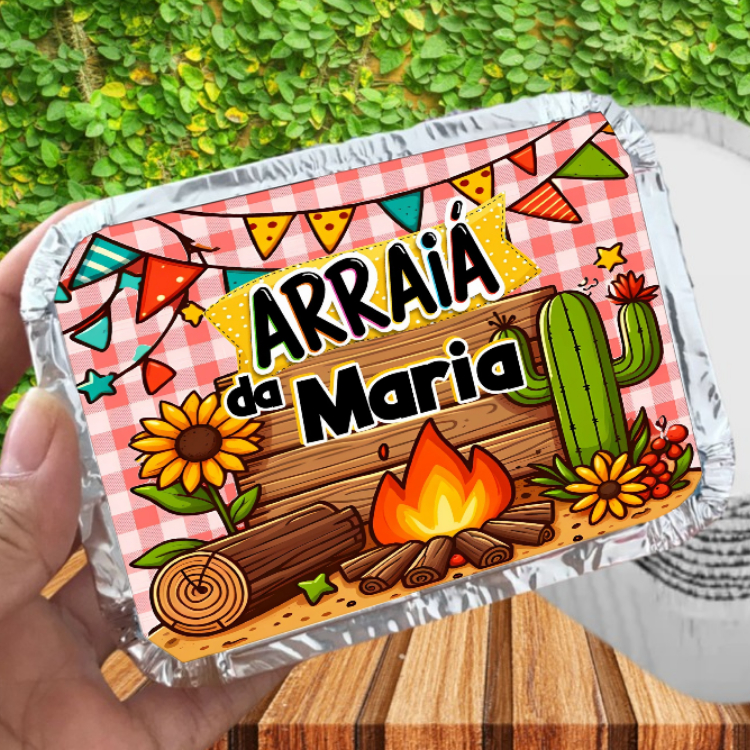 Marmita personalizada Arraiá vermelho / personalizados / lembrancinhas de aniversário / kit marmitinha / São João