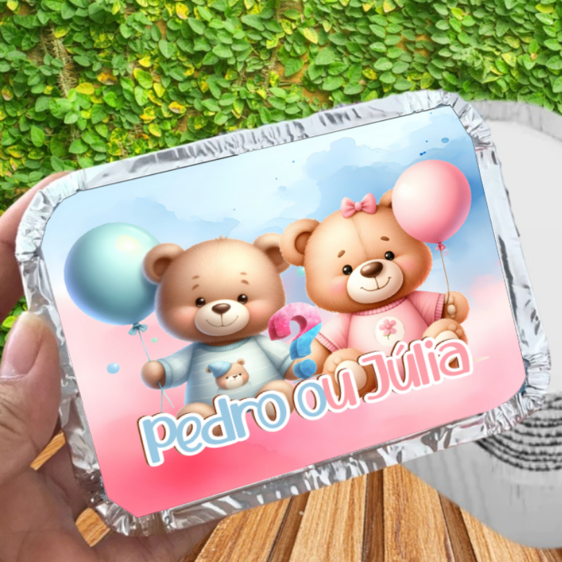 Marmita personalizada Chá revelação rosa e azul /  personalizados / kit marmita / lembrancinhas de aniversário