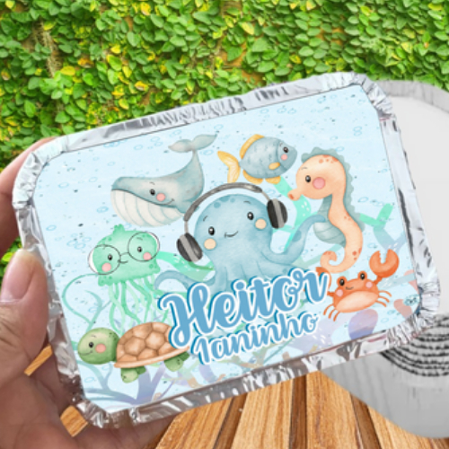 Marmita personalizada fundo do mar /  personalizados / kit marmita / lembrancinhas de aniversário / festa infantil