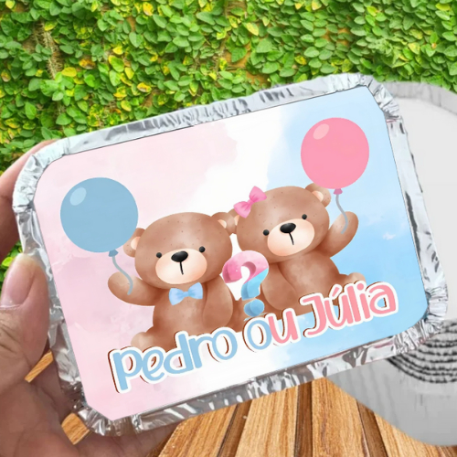 Marmita personalizada chá revelação rosa e azul / personalizados / kit marmita / lembrancinhas de aniversário