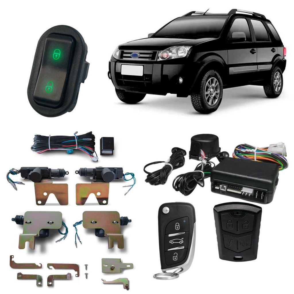 Trava Elétrica+alarme Canivete Automotivo Ecosport 4 Portas