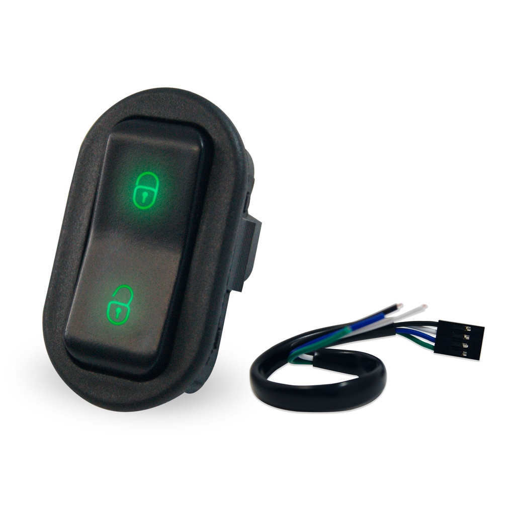 Botão Interruptor Trava Elétrica Universal Verde em Oferta na Shopee