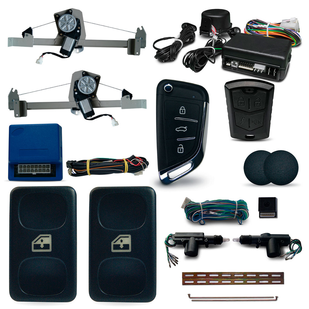 Kit Vidro Eletrico Gol Quadrado + Trava E Alarme Canivete