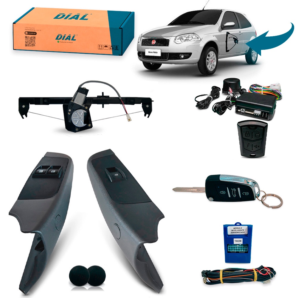 Kit Vidro Elétrico+alarme Canivete Strada Apos06 Inteligente