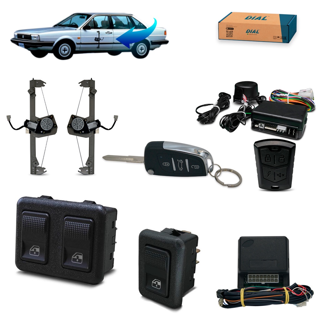 Kit Vidro Elétrico + Alarme Canivete Santana 2 Pts 85/1997