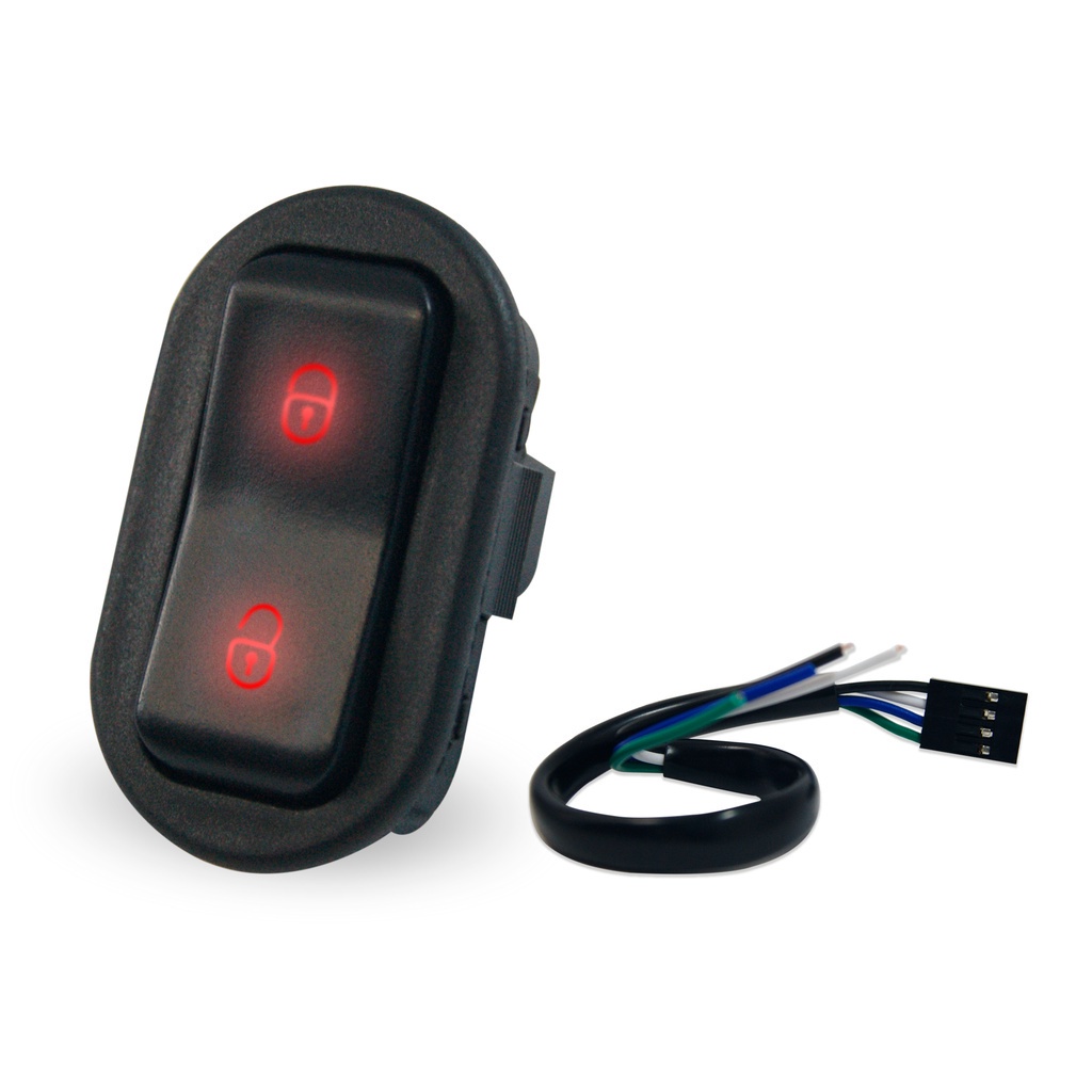 Botão Interruptor Trava Elétrica Universal Vemelho