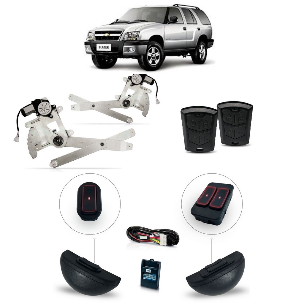 Kit Vidro Elétrico+alarme Blazer (96/11) 2/4p Diant Verde