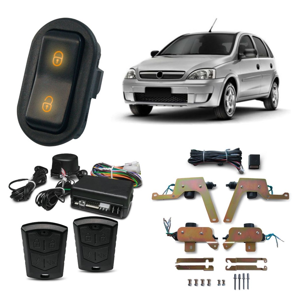 Kit Trava Eletrica e Alarme Corsa Novo Joy Maxx Sedan 4 Portas Completo