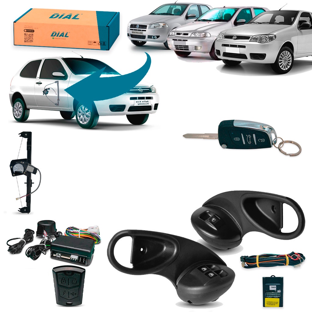 Alarme Canivete Automotivo+vidro Elétrico Palio 2pts Strada