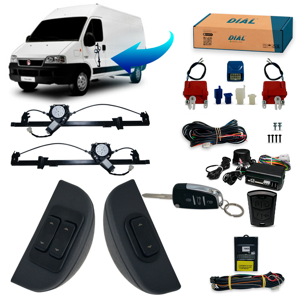 Kit Vidro Eletrico Ducato Jumper Boxer Trava Alarme Canivete