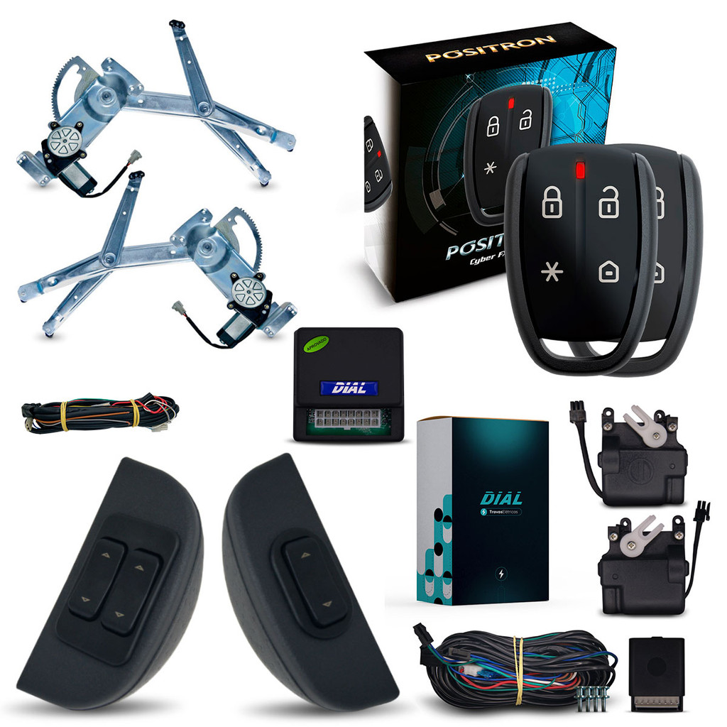 Kit Vidro Elétrico Celta 2 P 2006 Até 2010 + Trava + Alarme Positron PX360