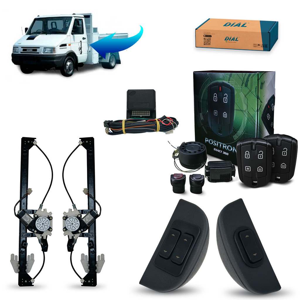 Kit Vidro Eletrico e Alarme Positron Iveco Daily 35s14 45c14 55c17 40s16 70c16 (/07)