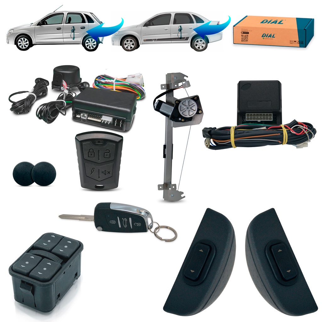 Kit Vidro Elétrico+alarme Canivete Corsa Joy Max Traseiro