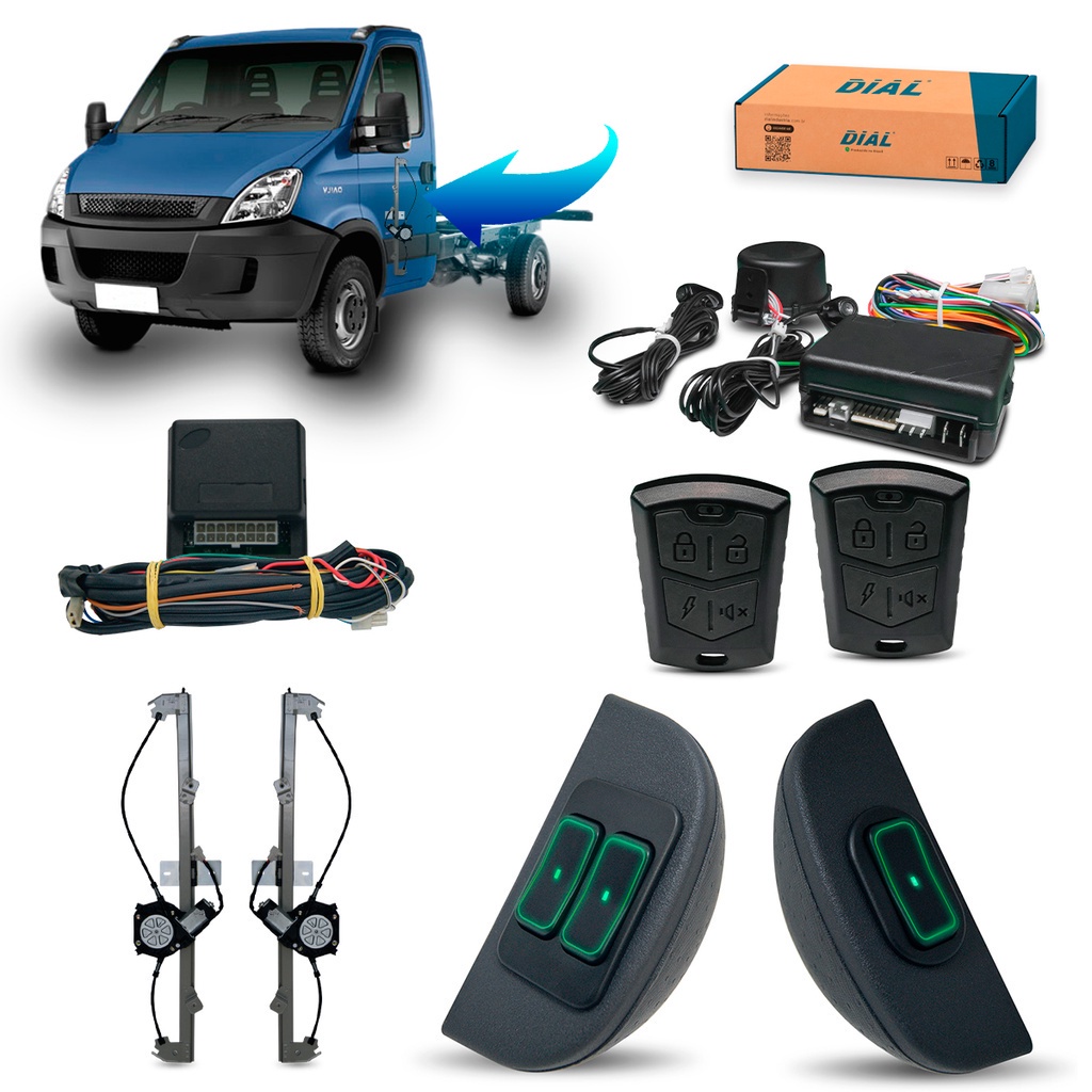 Kit Vidro Elétrico+alarme Compativel Com Iveco Daily 08/ 12v