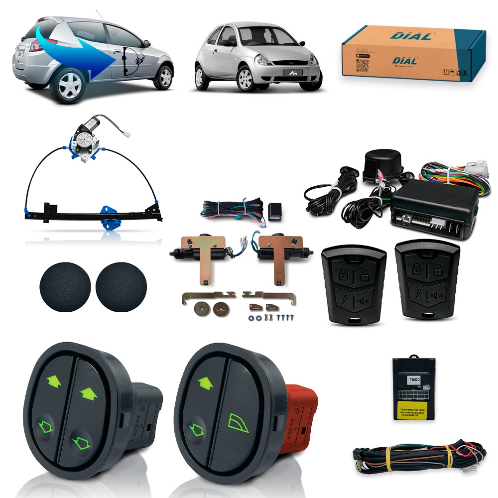 Kit Vidro Elétrico Ford Ka + Trava + Alarme 2008 / 2014