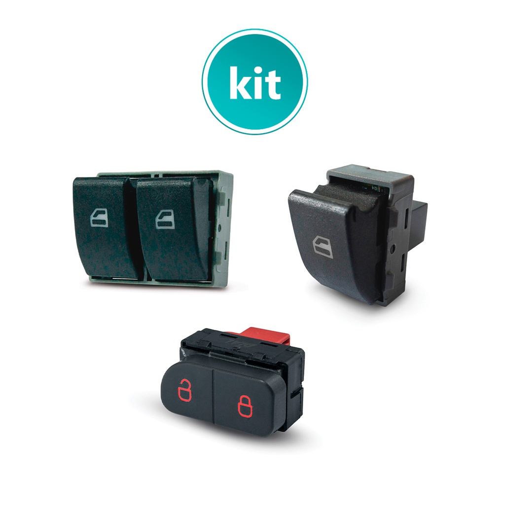 Interruptores (Botão) Gol / Voyage / Saveiro G5 / G6 / G7 Duplo, Simples e Trava 2 Estágios (cliques) em Oferta na Shopee