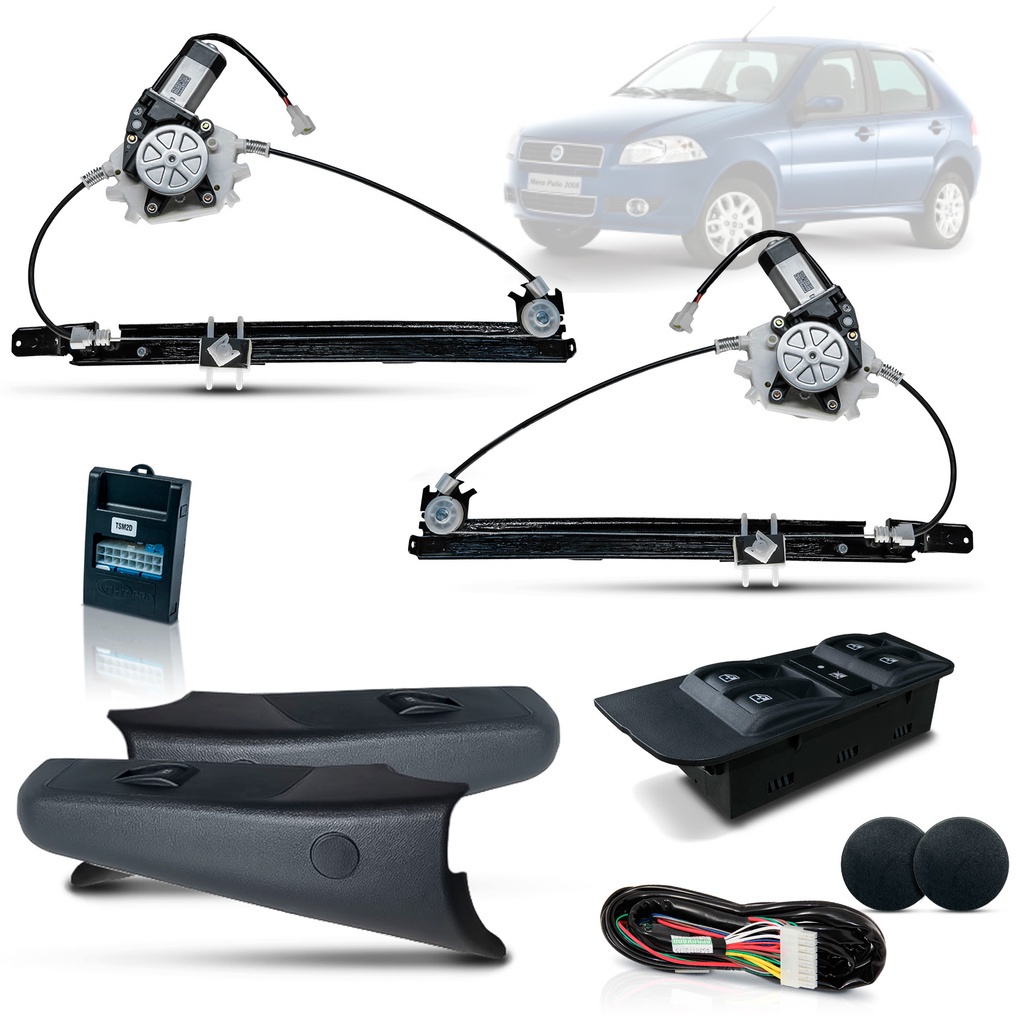 Kit Vidro Elétrico Palio / Siena 4 Portas (06/11) Traseiro Inteligente em Oferta na Shopee