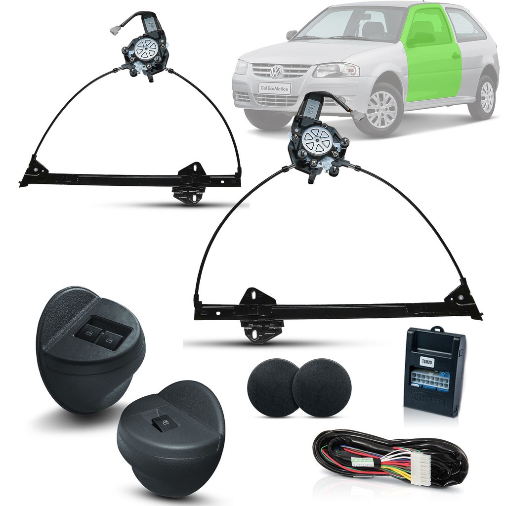 Kit Vidro Eletrico Gol G4 2 e 4 Portas Dianteiro (2005-2014)/ Parati (2006-2008) / Saveiro (2006-2008) Inteligente