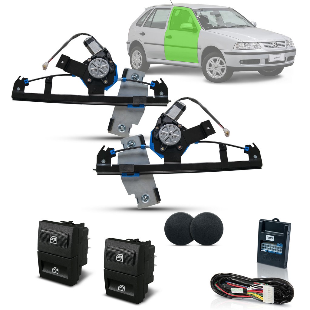 Kit Vidro Eletrico Gol G3 2 e 4 Portas Dianteiro / Saveiro G3 / Parati Saveiro G3 4 Portas Dianteiro (2001-2005)