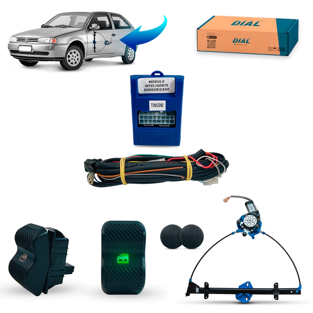 Kit Vidro Eletrico Gol G2 Bola 2 P / Parati G2 2 P / Gol Special 2 P / Gol G3 City 2 Portas (1995-2005) Inteligente em Oferta na Shopee