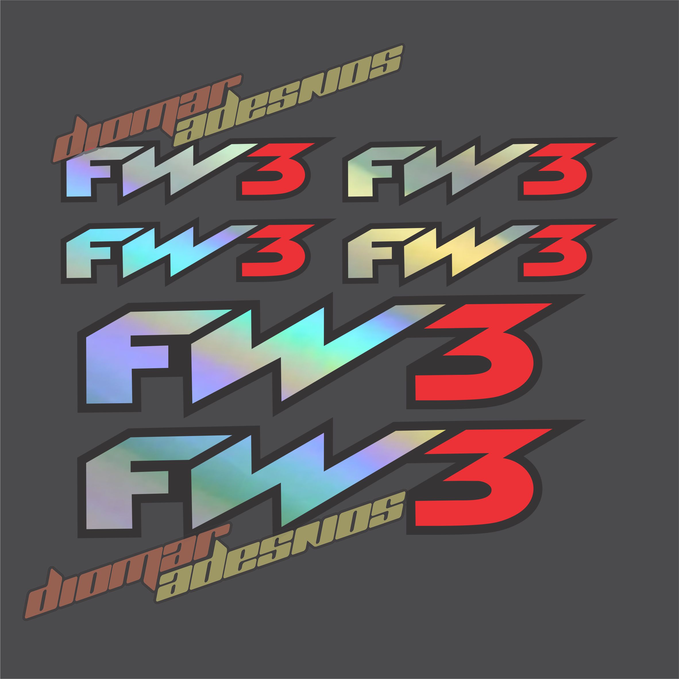KIT Adesivos FW3 para capacete, moto... 6 unidades em Oferta na Shopee