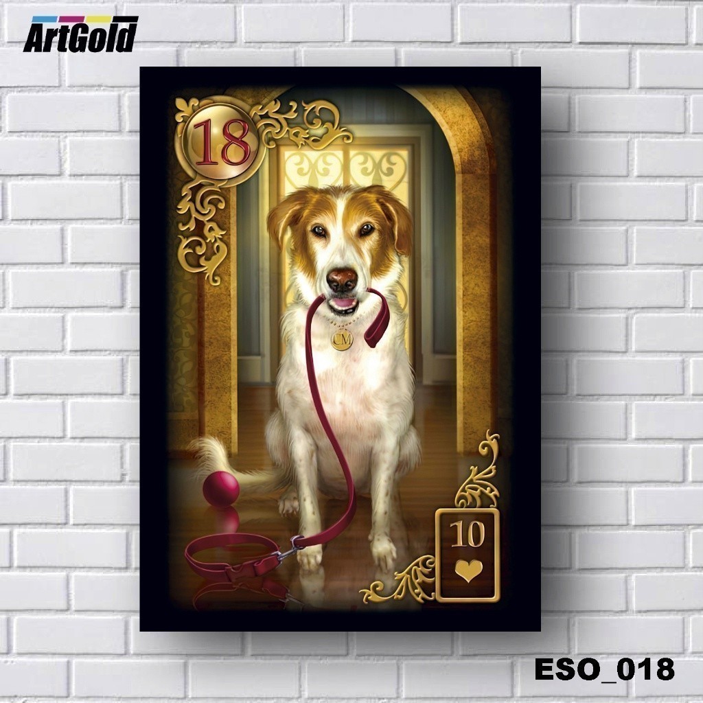 Placas Quadros Decorativos em MDF - Esotérico -  Tarô - Baralho Cigano - Carta 18 O Cachorro