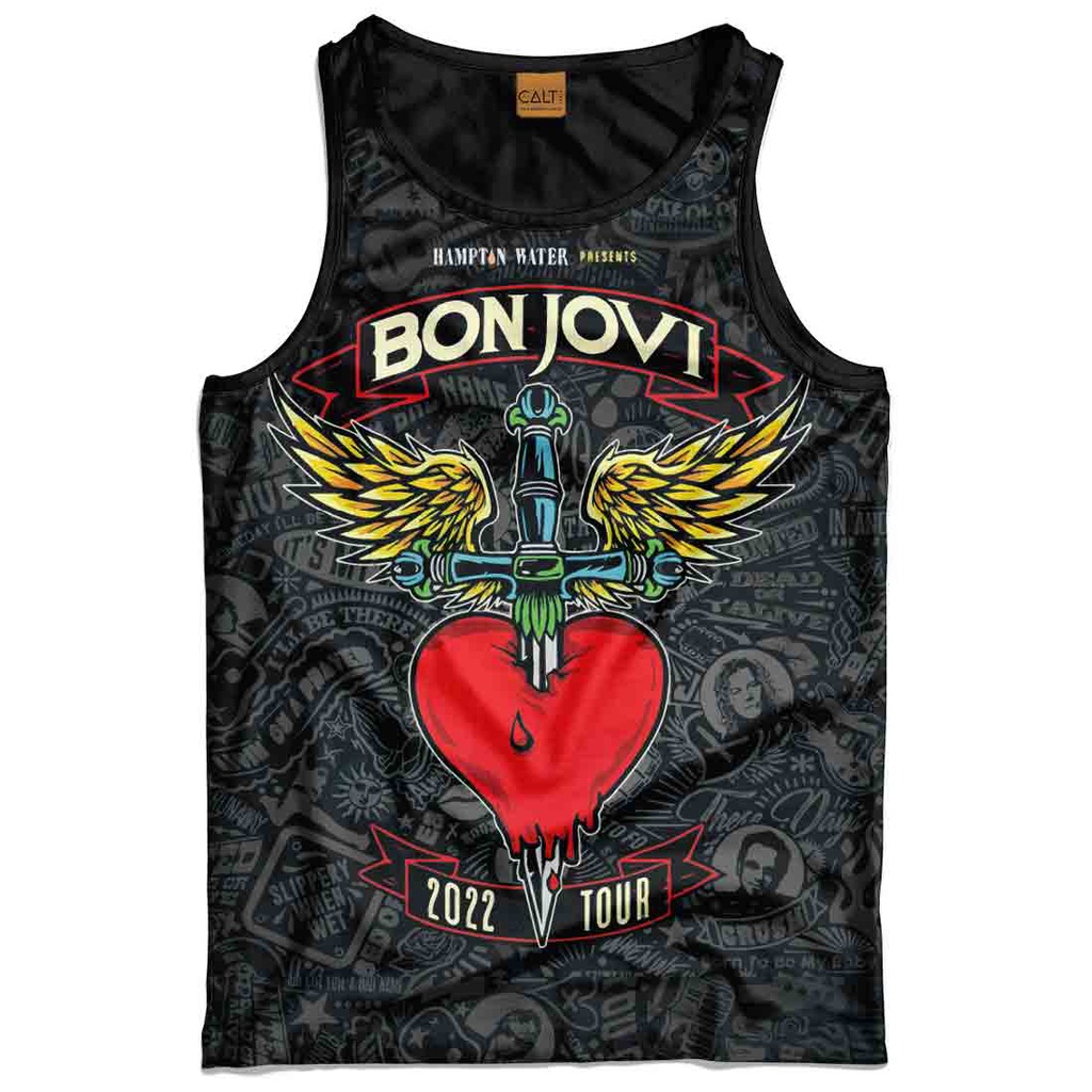Regata Bon Jovi estilo estampada banda rock clássico