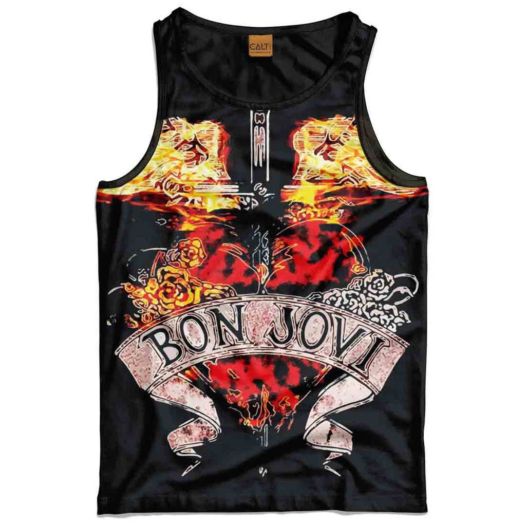 Regata Bon Jovi logo estampada estilo banda rock