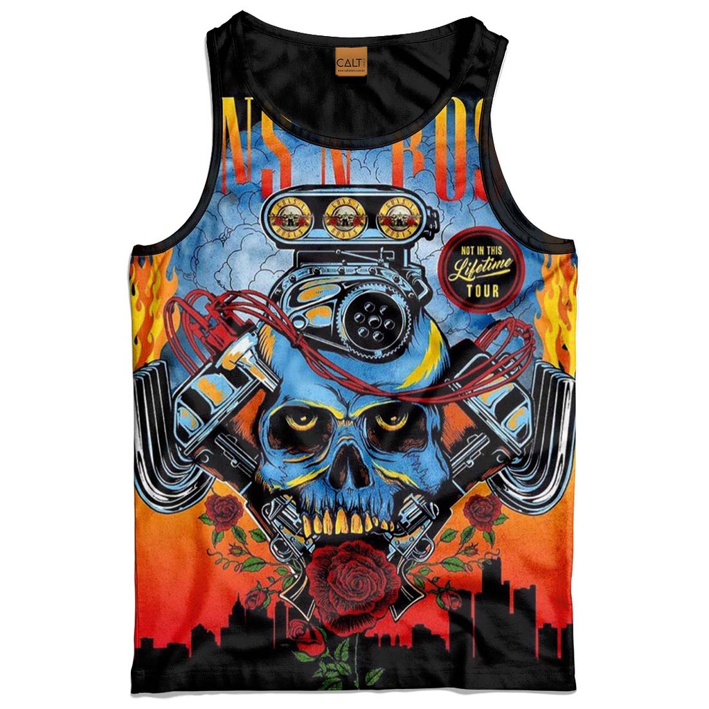 regata estampada banda clásica rock Guns n Roses Axel caveira