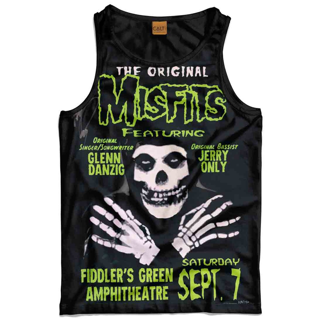 Regata punk Misfits caveira punk rock estampada