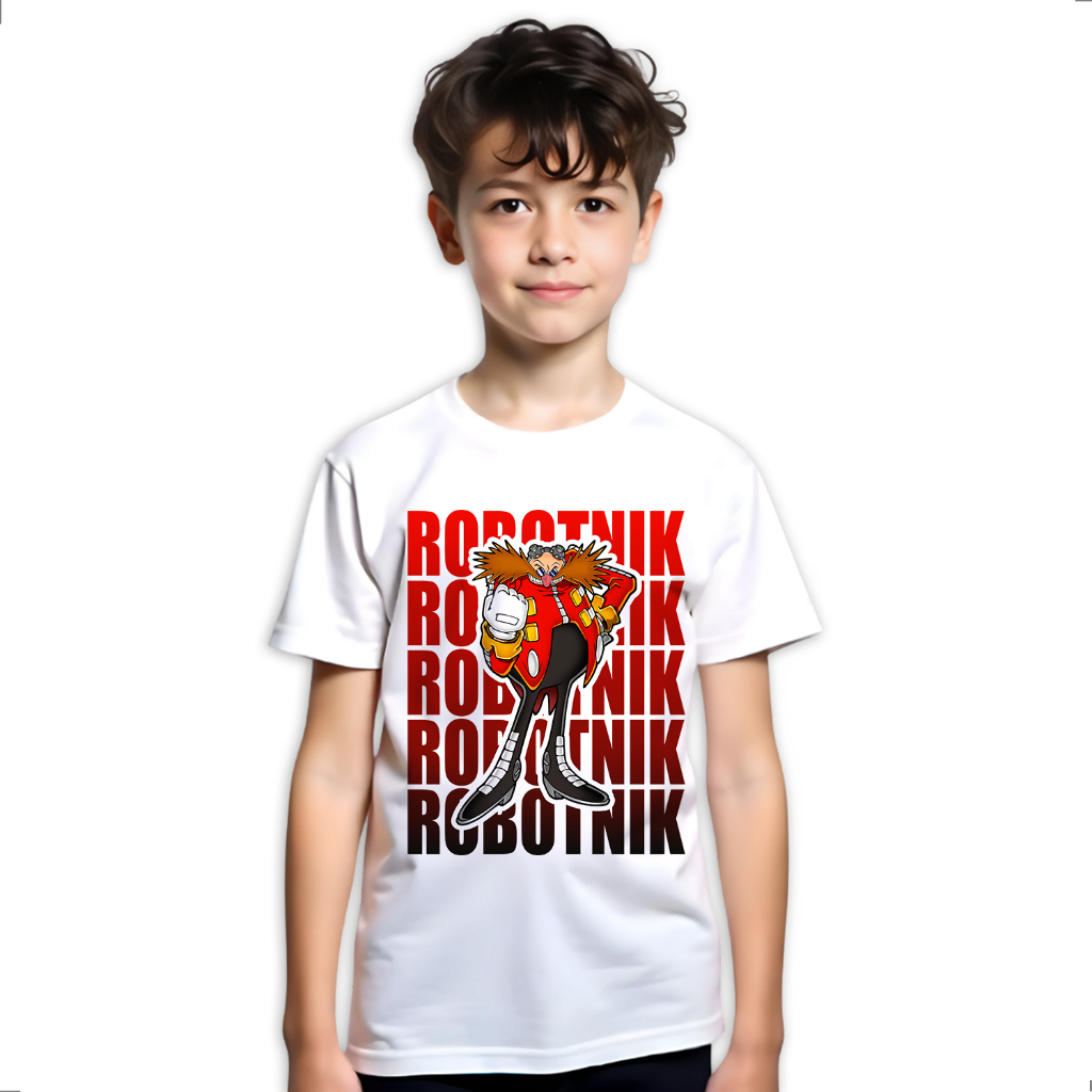 Camiseta Infantil Robotnik Eggman Filme Hedgehog Filme Sonic LK-056