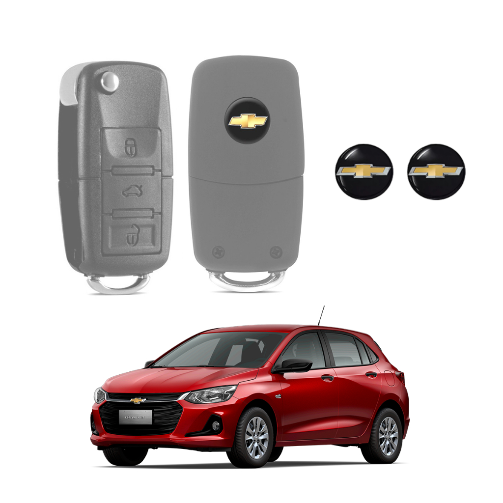 Kit Par 2 Emblemas Adesivo 14mm Para Chave Gm Chevrolet Canivete Resinado Centro Alto Padrão Logo em Oferta na Shopee