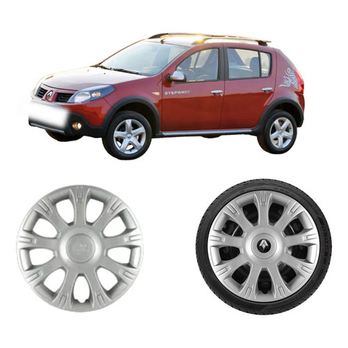 Calota Roda Sandero 2008 2009 2010 2011 2012 Prata Stepway