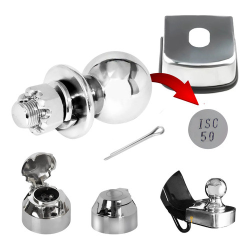 Kit Acabamento Rabicho Esfera Chapa Inox Tomada Femea Engate