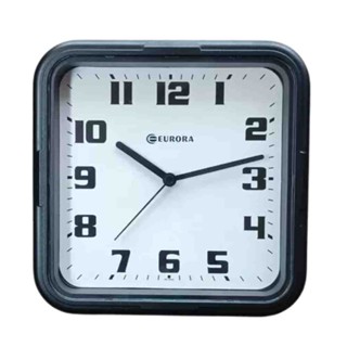 Relógio de Parede Analógico Quadrado Eurora Preto 6540145 em Oferta na Shopee